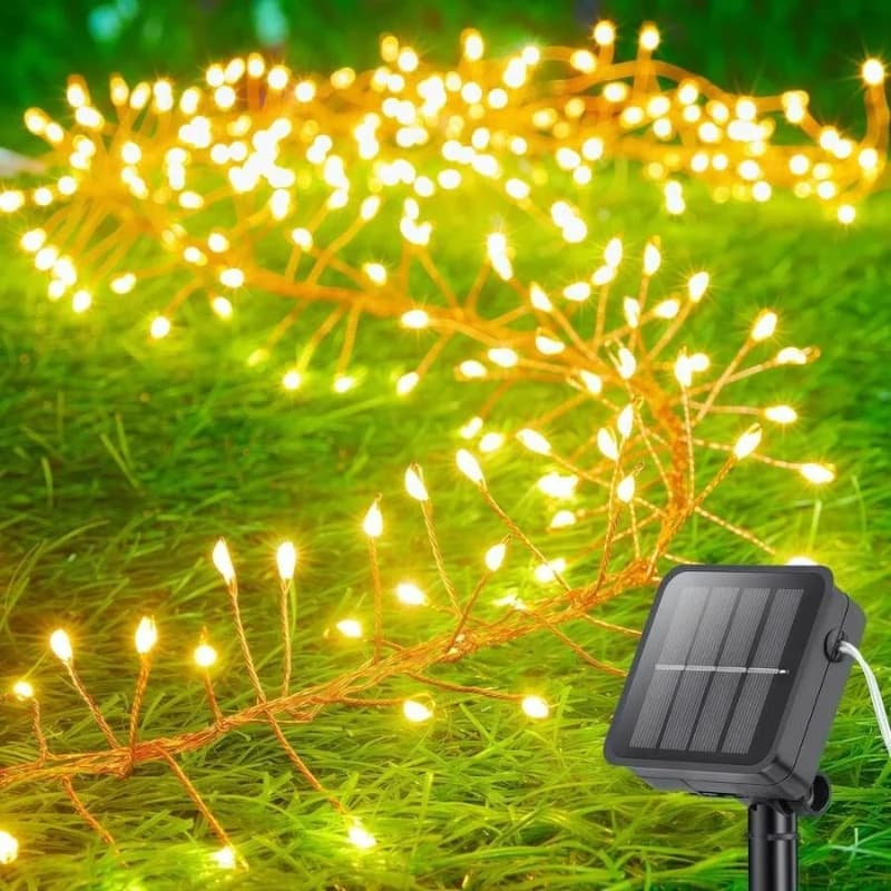 Luci a Corda Solari a 8 Funzioni, Impermeabili per Esterni, Ghirlanda Luminosa per Matrimoni, Natale e Decorazioni Festive