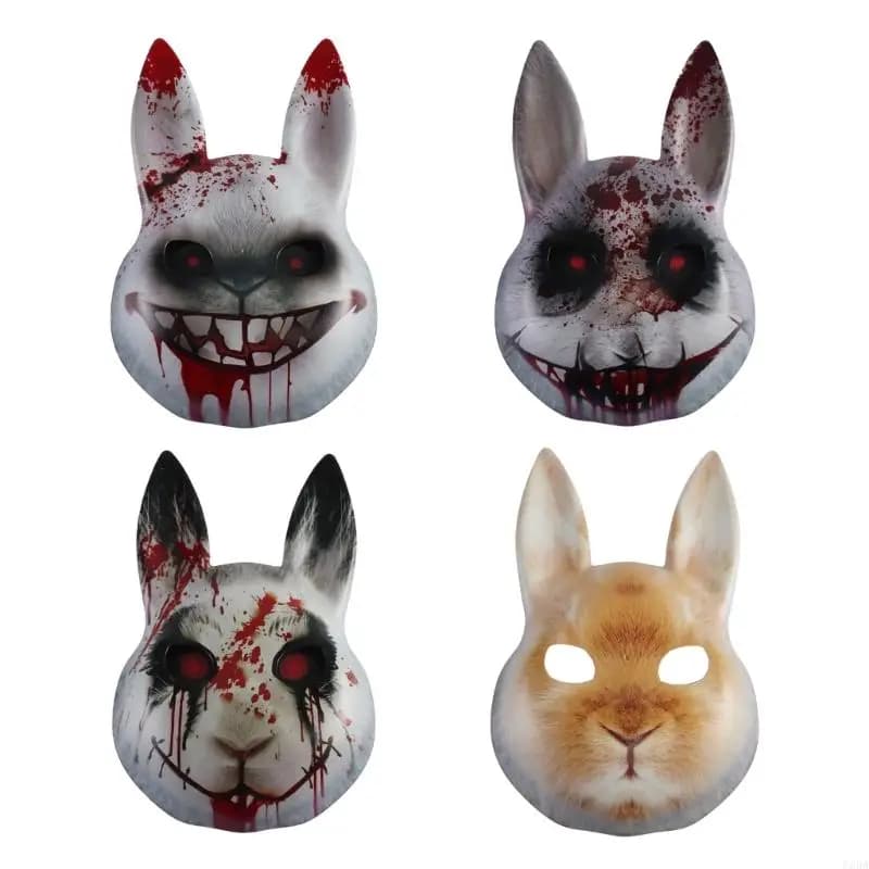 Realistic Anime Rabbit Face Mask Ventilated Holes Anime Con Cosplay Accessory 6XDA
