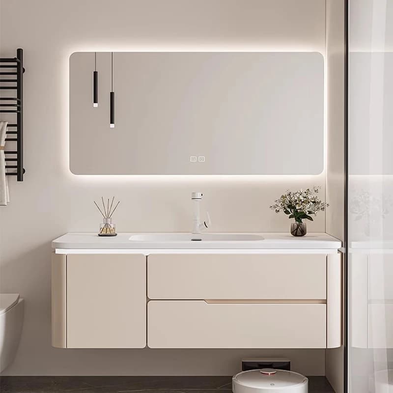 Cassetti leggeri Armadietto da bagno Organizzatore Specchio cosmetico in legno Armadietto da bagno Mobile a parete Per Bagno Mobili per la casa