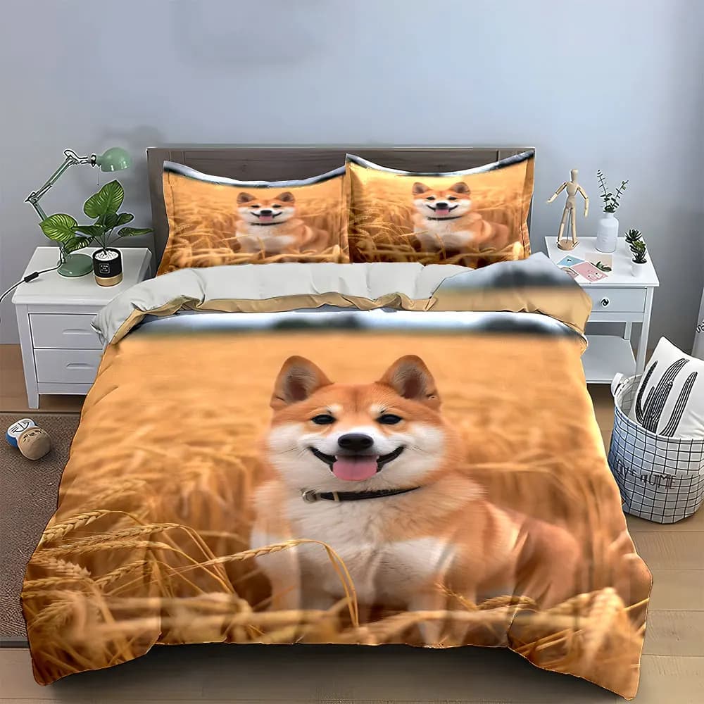 "Dog Collar printed bedding Set" Multiple sizes kid's and adults' bedroom Exquisite 3PC bedding set, gift
