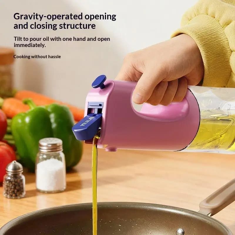400ML Glass Fine Mist Oil Sprayer Anti Leak Edible Oil Dispenser Bottle For Kitchen Cooking Air Fryer Baking Tool