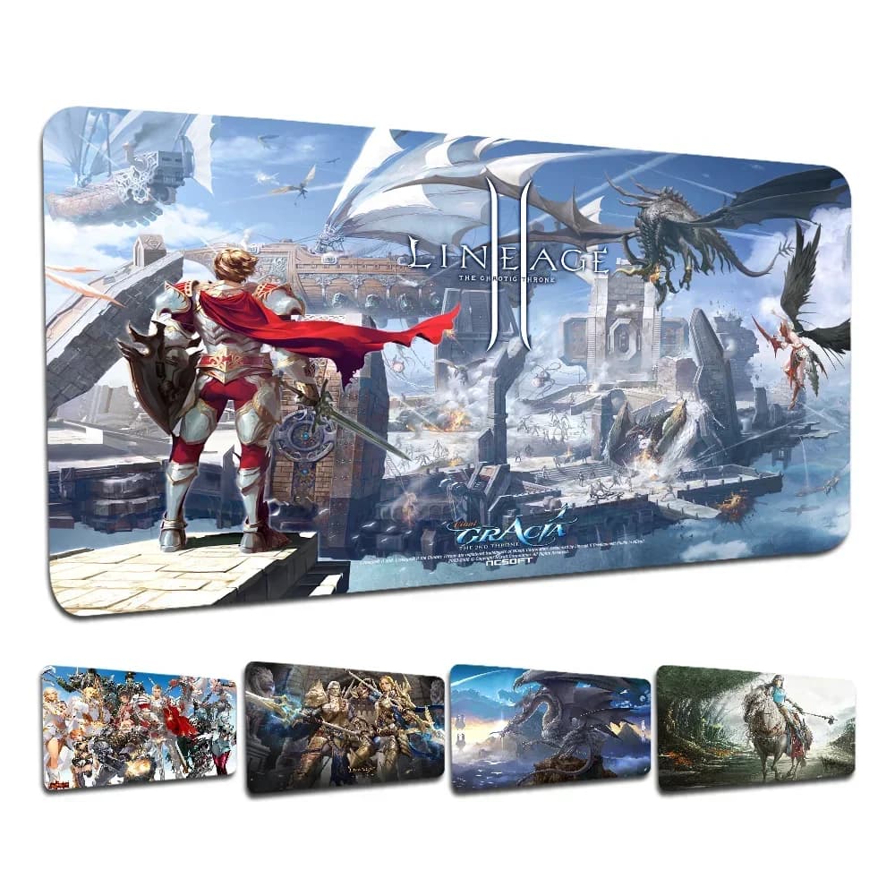 Lineage 2 Tappetino per mouse da gioco per PC in gomma XXL Tappetino per scrivania per giocatori Tappetino per tastiera Tappetino per mause Tappetino per desktop Muismat