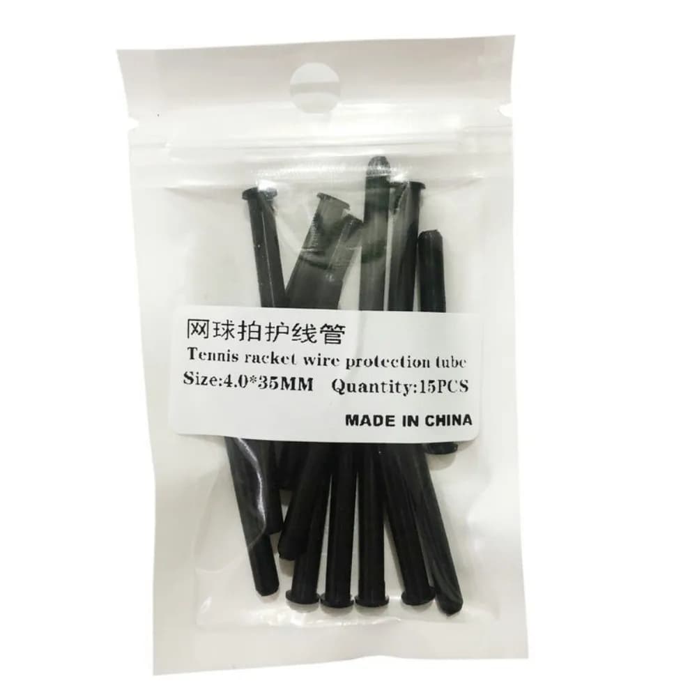 15pcs Double-hole Tennis Racquet Grommets Black Universal String Protector Replacement Parts Tennis Racket Grommets