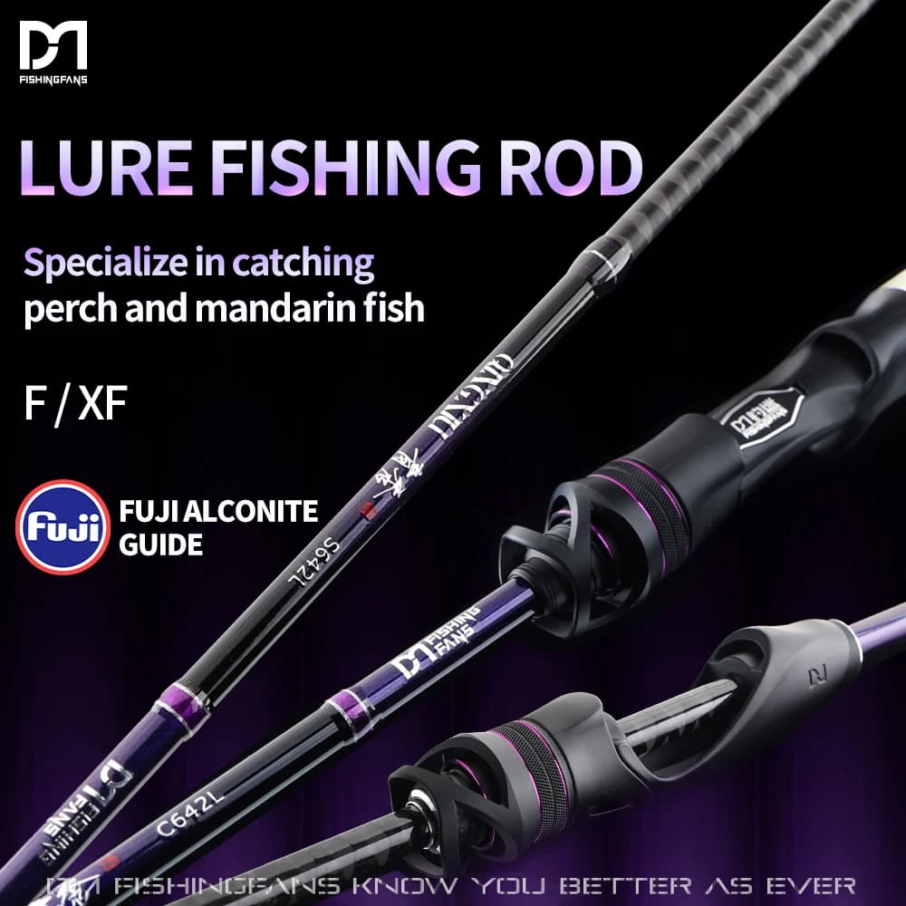 FISHINGFANS QINGXIU fishing rod with rings FUJI ALCONITE X CROSS, AA cork handle, L ML M power, for Spinning and Casting