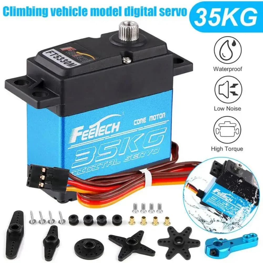 FEETECH FT5330M Servo Digitale 35KG 180° ° Servomotore in Metallo 25T con Ingranaggi in Acciaio 7.4V ad Alta Coppia per Auto RC, Elicotteri e Robot