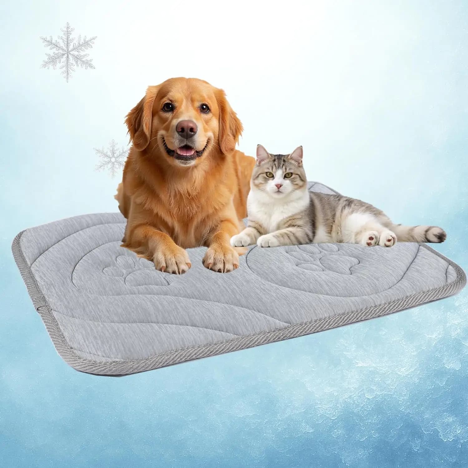 Tappetino Refrigerante Reversibile per Cani, Ortopedico per Estate e Inverno, Lavabile in Lavatrice, Portatile per Gabbia, Letto, Pavimento, Auto
