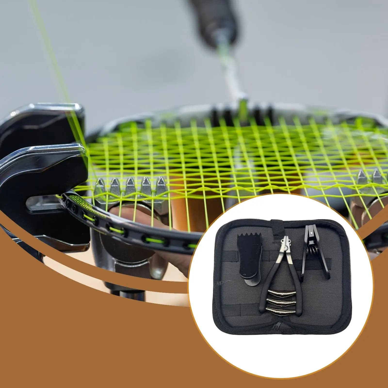 Morsetto Professionale per Incordatura Racchette da Tennis e Badminton, Strumento di Riparazione Sportivo in Alluminio Resistente