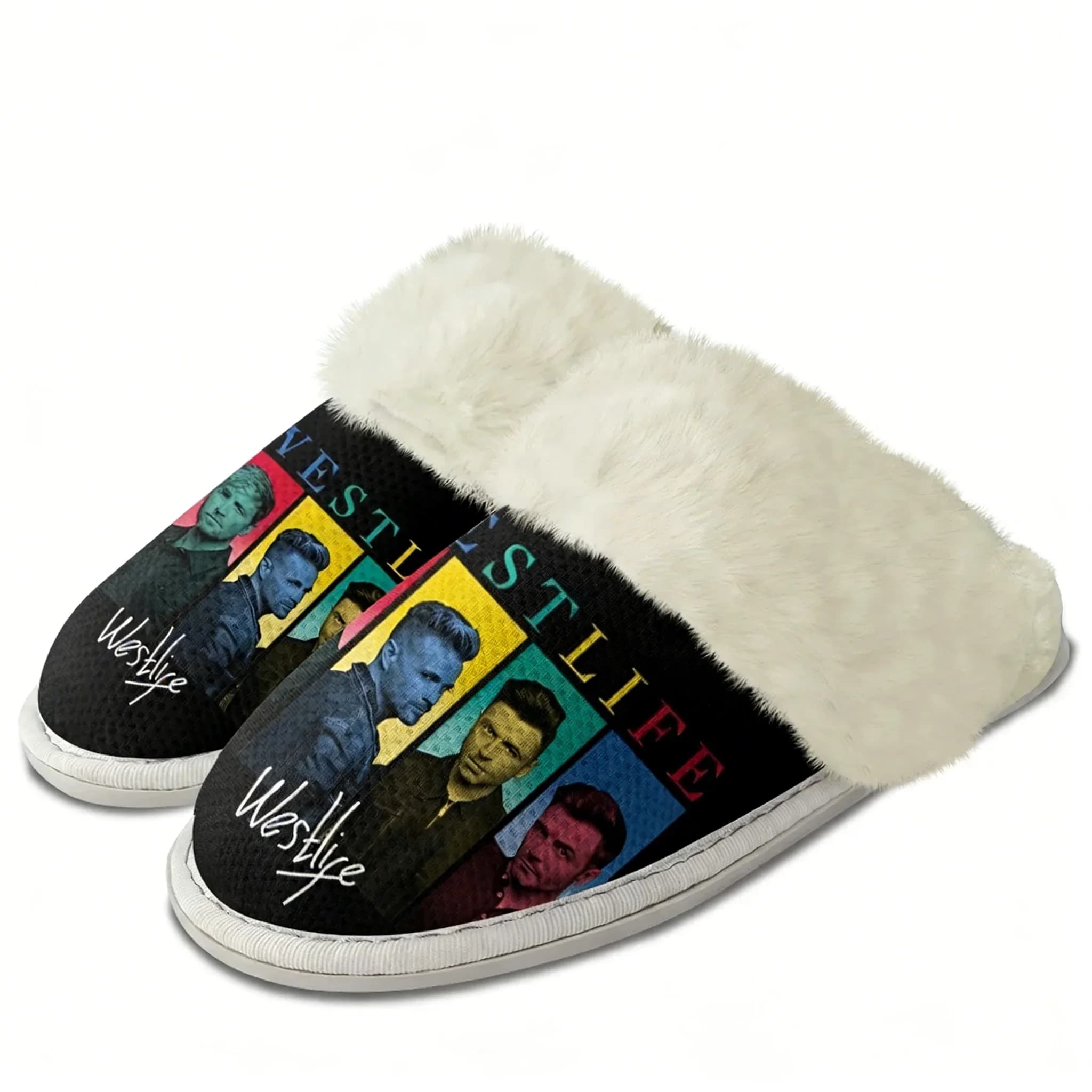 Westlife Rock Band Slippers Keep Warm Shoes Mens Womens Retro hip hop Breathable Home Cotton Thermal Lightweight Slipper