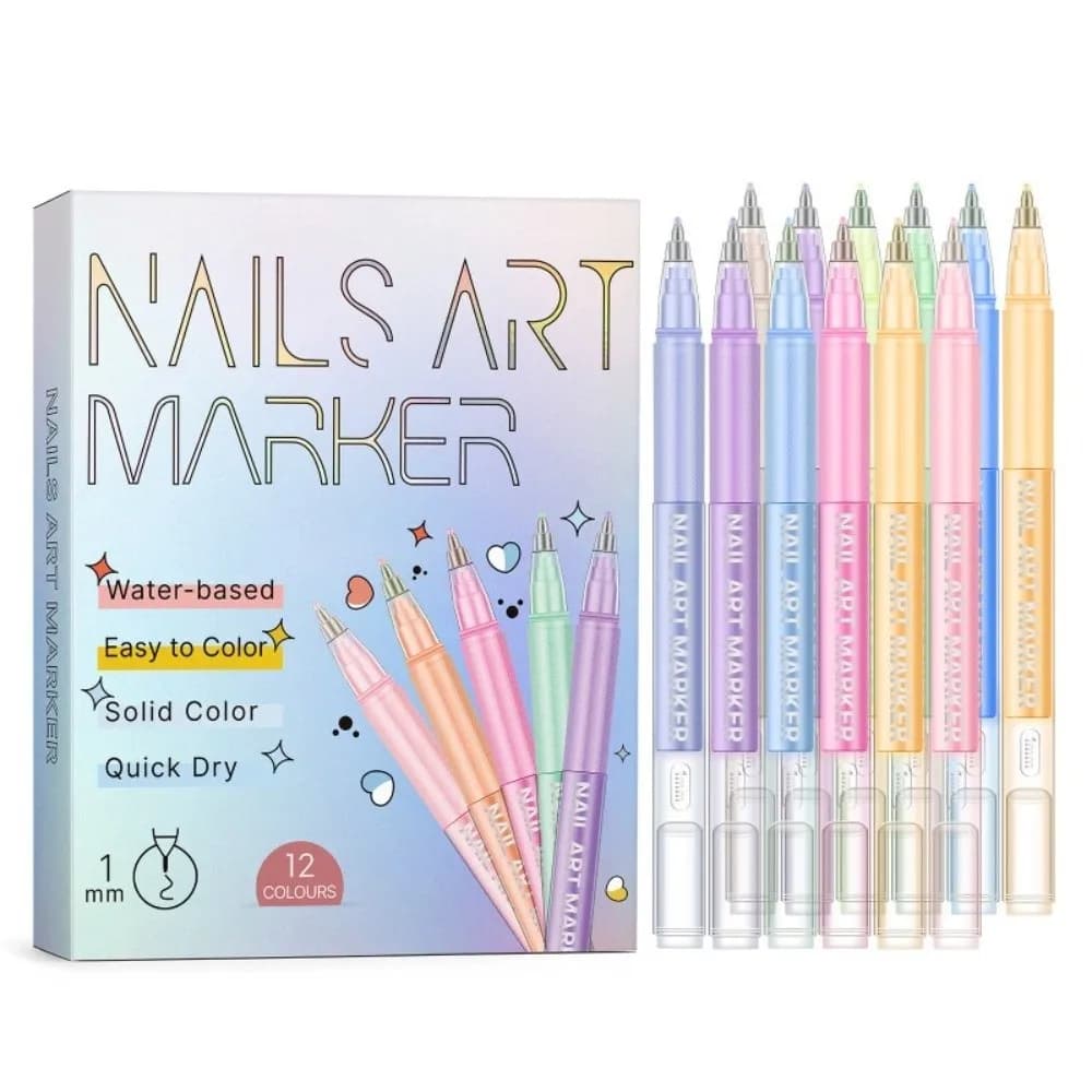 10/12 colori 10/12 colori pennarelli per unghie artistiche impermeabili ad asciugatura rapida penne per smalto per unghie disegno pittura strumenti per manicure