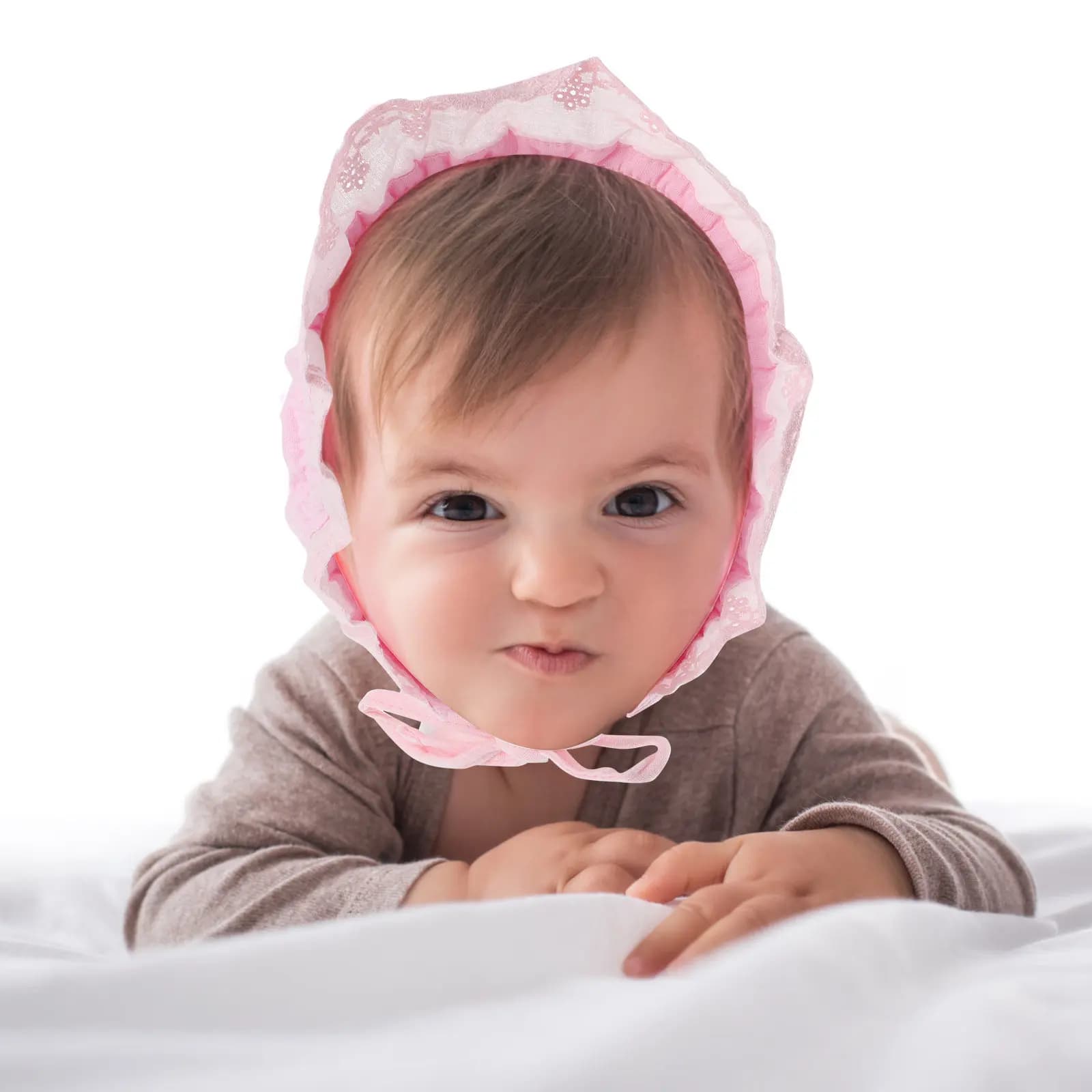 Newborn Breathable Bonnet Hat Soft Cotton Material Easy to Wear Pretty Photo Prop Adjustable Foldable Summer Baby Cap