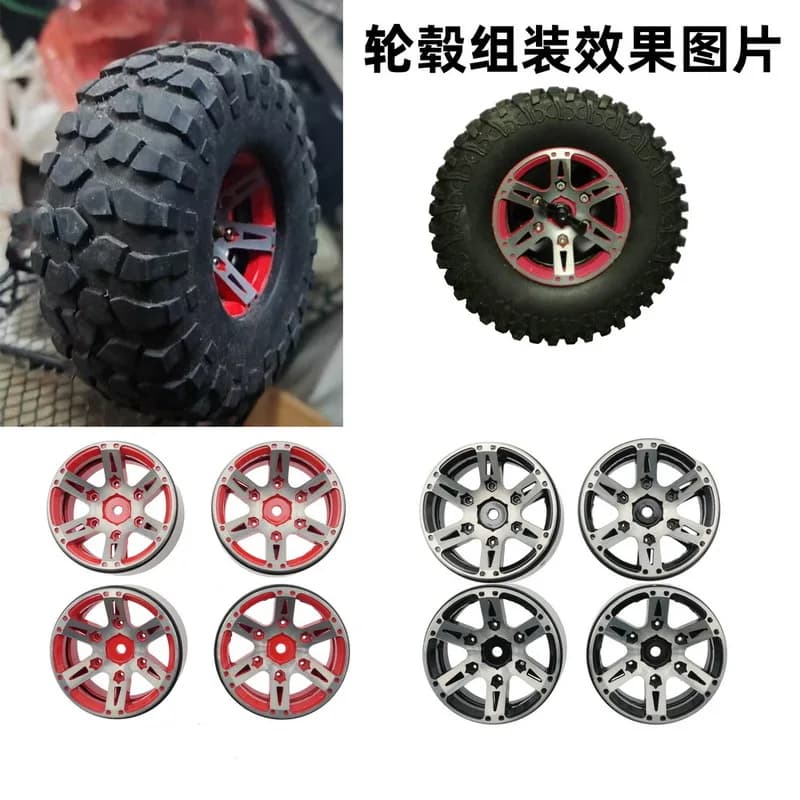 Cerchi in Metallo Beadlock da 1,9 Pollici per Auto RC Crawler Axial SCX10 1/10, Parti di Aggiornamento e Accessori Fai-da-Te