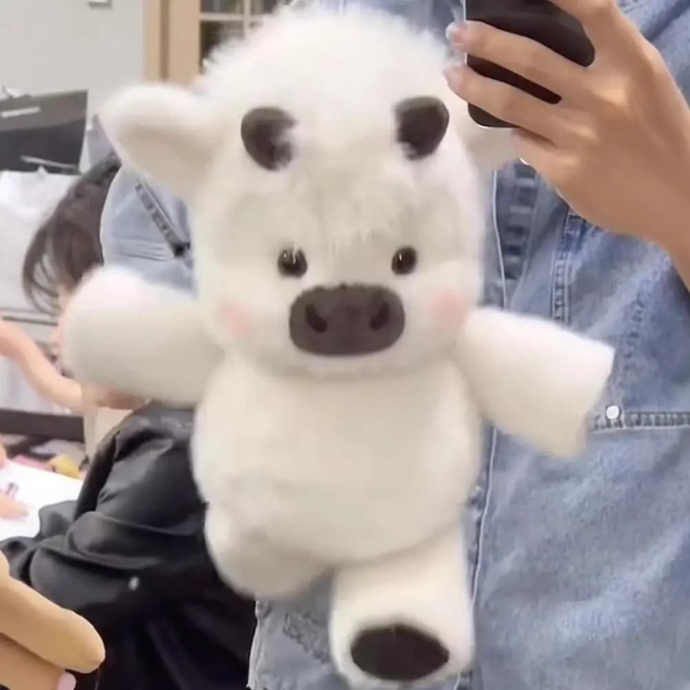 Morbido maiale di vitello farcito animale di peluche simpatico animale di pezza animato cuscino creativo maiale da corsa peluche regalo 17,7 pollici