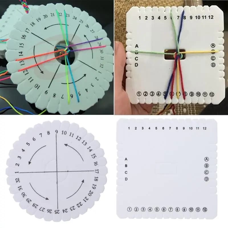 Set di 2 Dischi per Intrecciare Kumihimo, Tavola per Design di Gioielli, Strumento per Cucito e Lavori Manuali