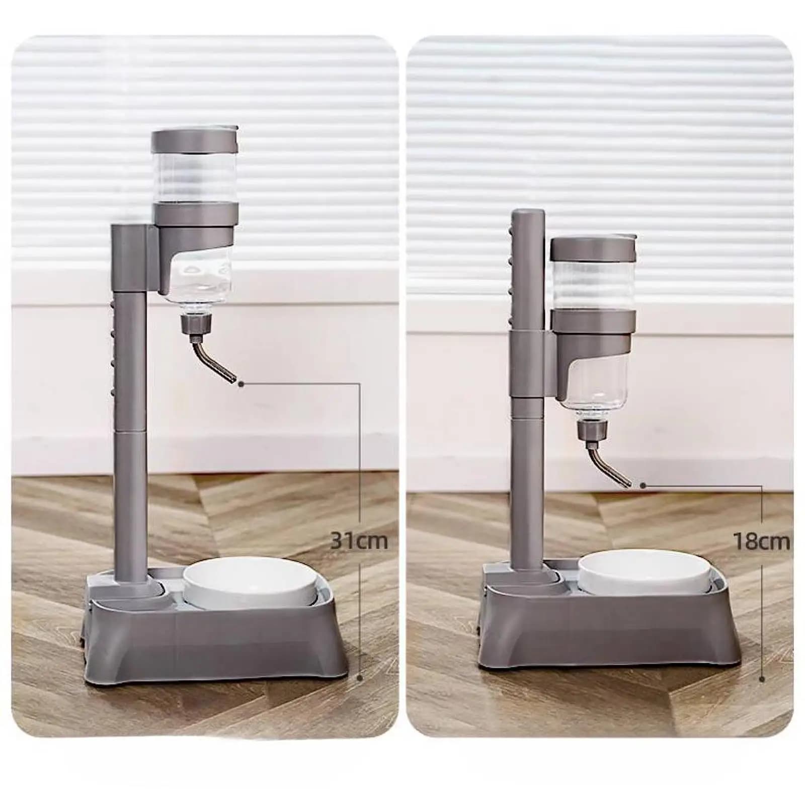 Dispenser Automatico 2 in 1 per Cibo e Acqua, Ciotola per Cani e Gatti, Contenitore per Alimenti e Acqua per Animali Domestici