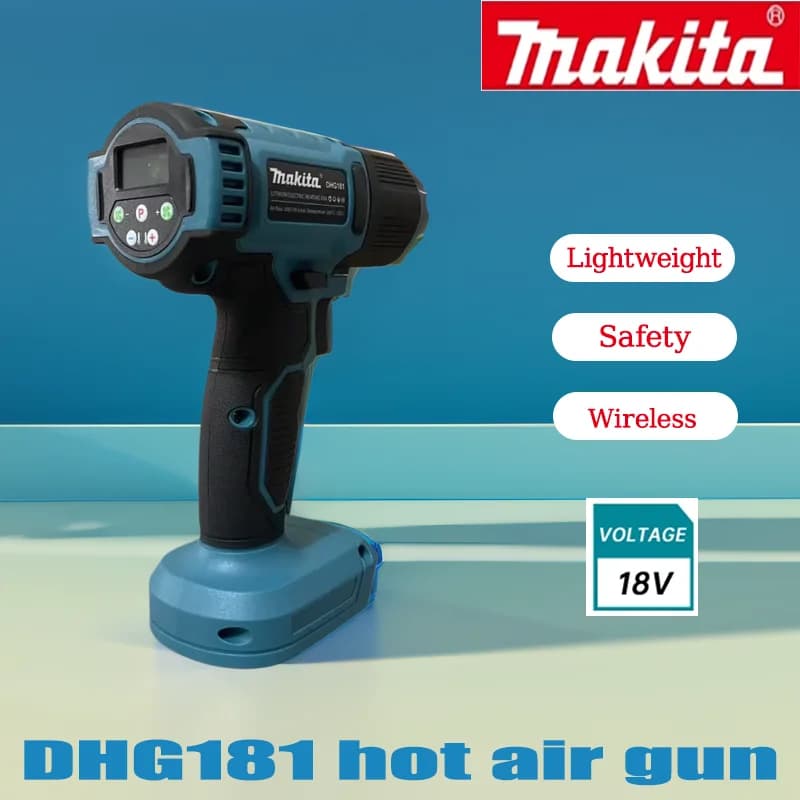 Pistola ad aria calda originale Makita18V DHG181 pistola da forno industriale ad alta potenza 150 ° Da C a 550 ° C piccolo film speciale soffiatore per film termoretraibile