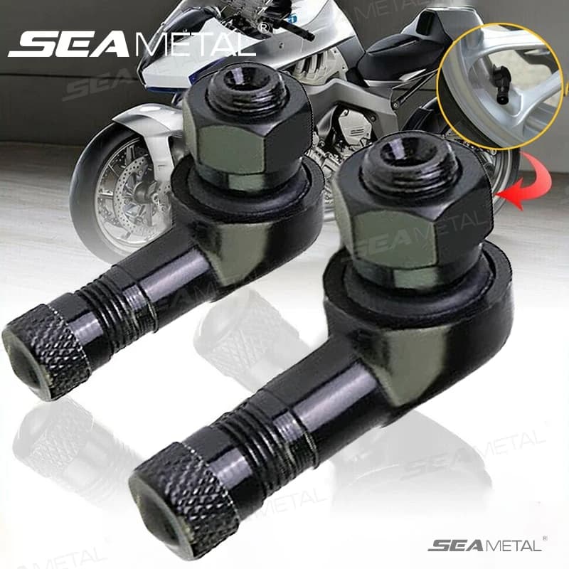 SEAMETAL 1/2 pezzi valvole universali per pneumatici per ruote moto tappo stelo copertura per pneumatici aria steli valvola tubeless in alluminio CNC da 90 gradi