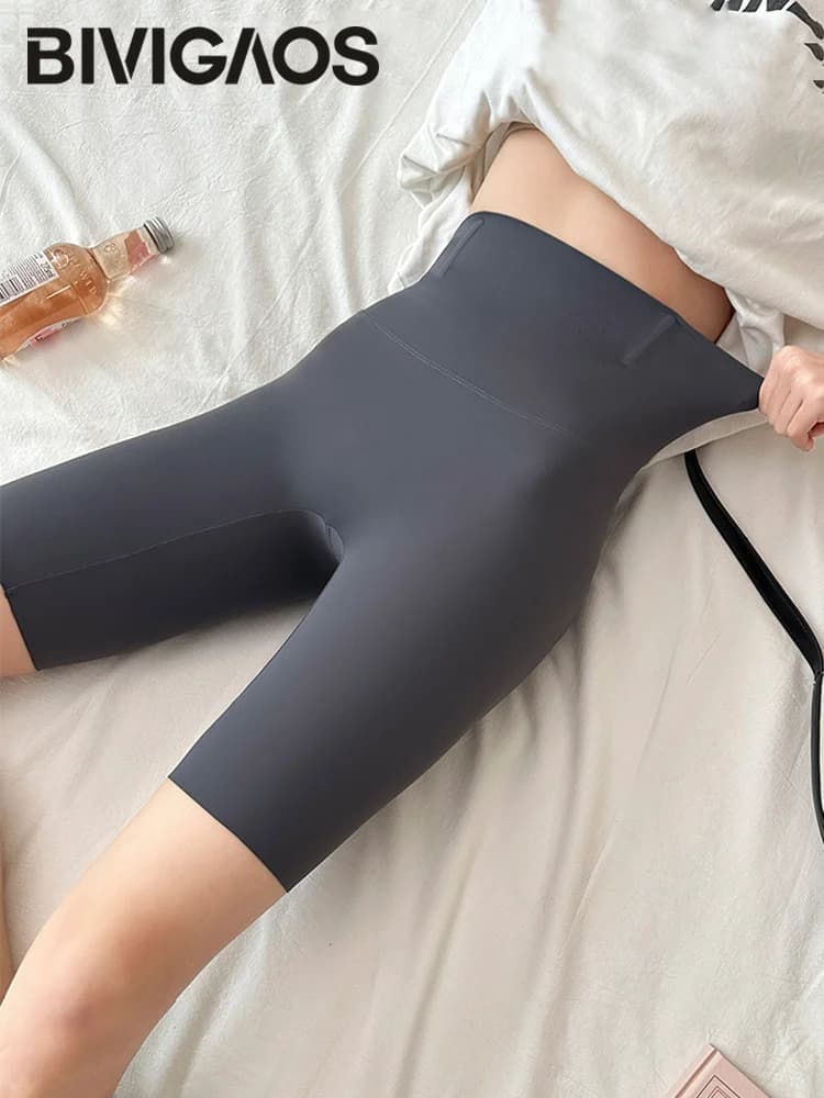 BIVIGAOS Summer Bike Shorts Seamless Shark Skin Women's Coats Short leggings High waist Running sports shorts for yoga