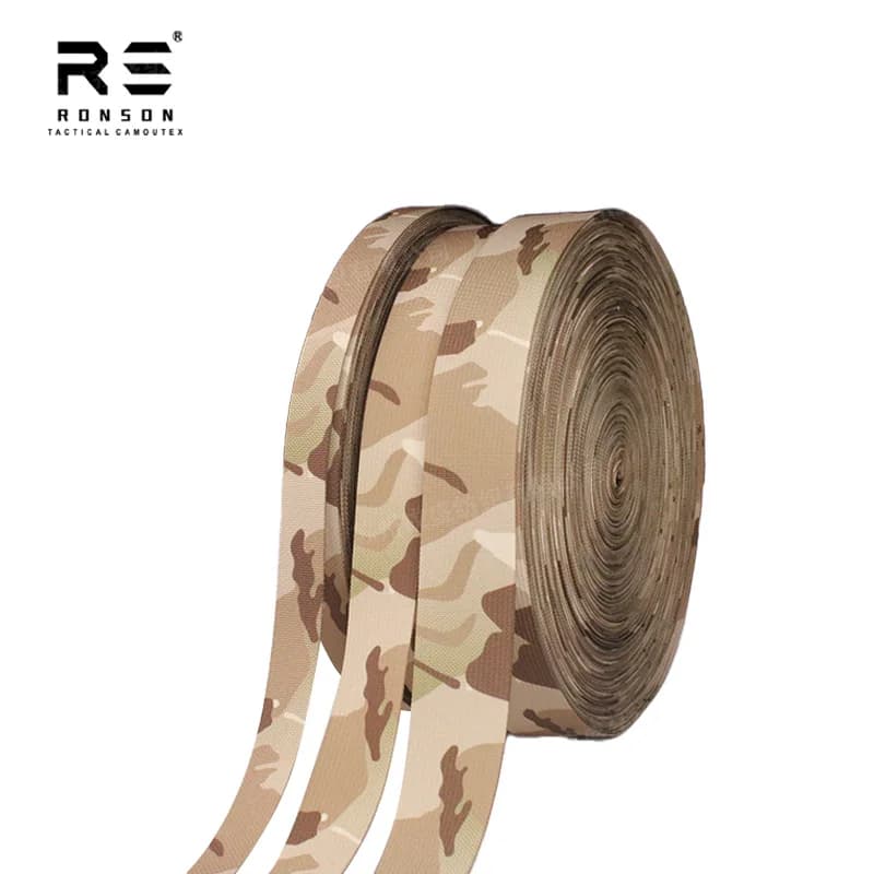 25/38/50mm Sling Camouflage Printed Webbing MCAD ARID Polyester Webbing Tape Durable for Tactical Bag Backpack Belt and Outdoor