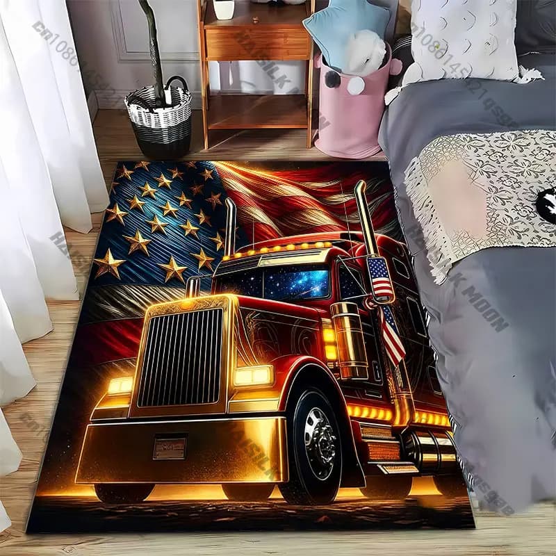 Patriotic Carpet for Trucks, Yoga Carpet, Living Room Furnishings, Baby Catch Mat, Zerbino, Decorative Mat, Game Mat