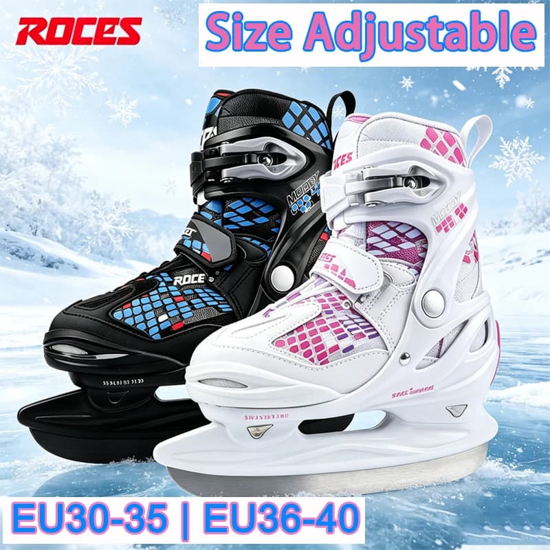 Kids Adjustable Ice Hockey Skates Thermal Warm Lining Ice Skating Shoes Stainless Steel Hockey Blades Beginner Ice Skates