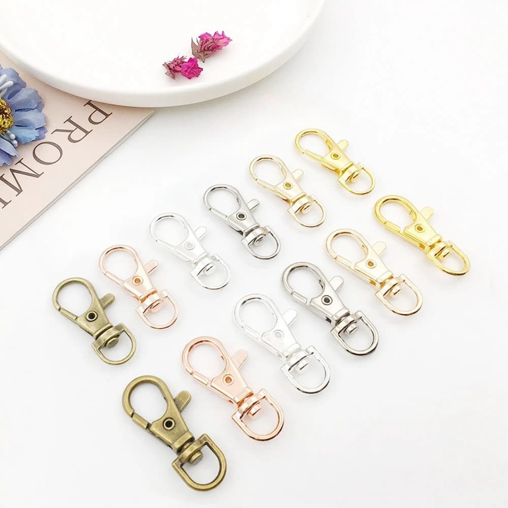10 pezzi in lega girevole moschettone ganci D-ring moschettone portachiavi fibbia per cintura accessori per artigianato fai da te gioielli cordino catena