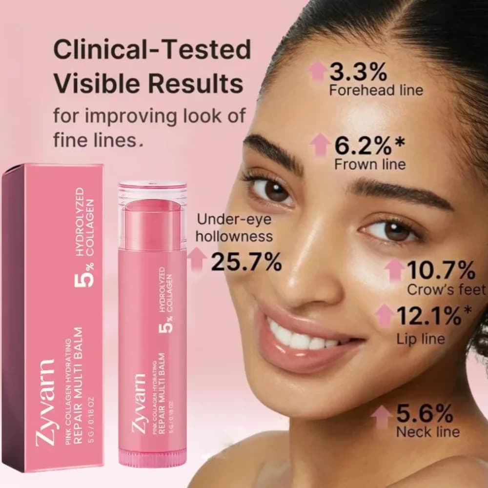5% Hydrolyzed Collagen Multi Balm Hydrating Repair Stick Soothe Dry Skin for Face Lips Elbows Multi‑Purpose Radiance Skin Care
