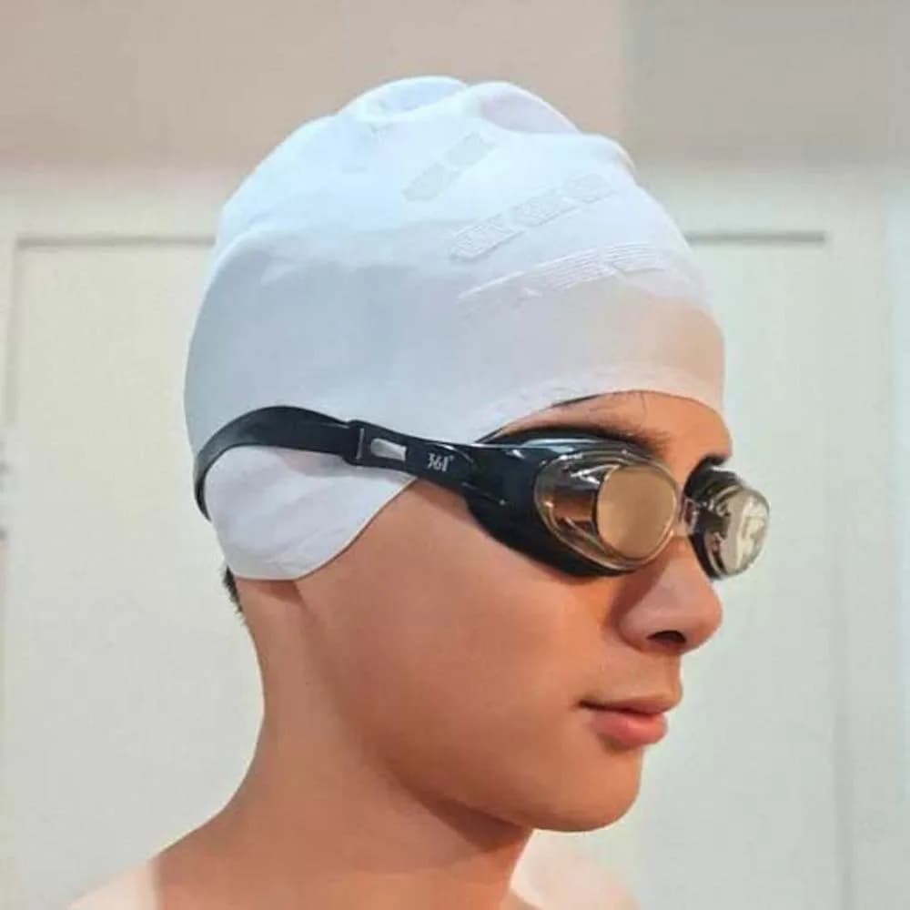 Elastic, soft and thick bathroom headset, 3D design, solid color, for swimming, snorkeling, diving and shower
