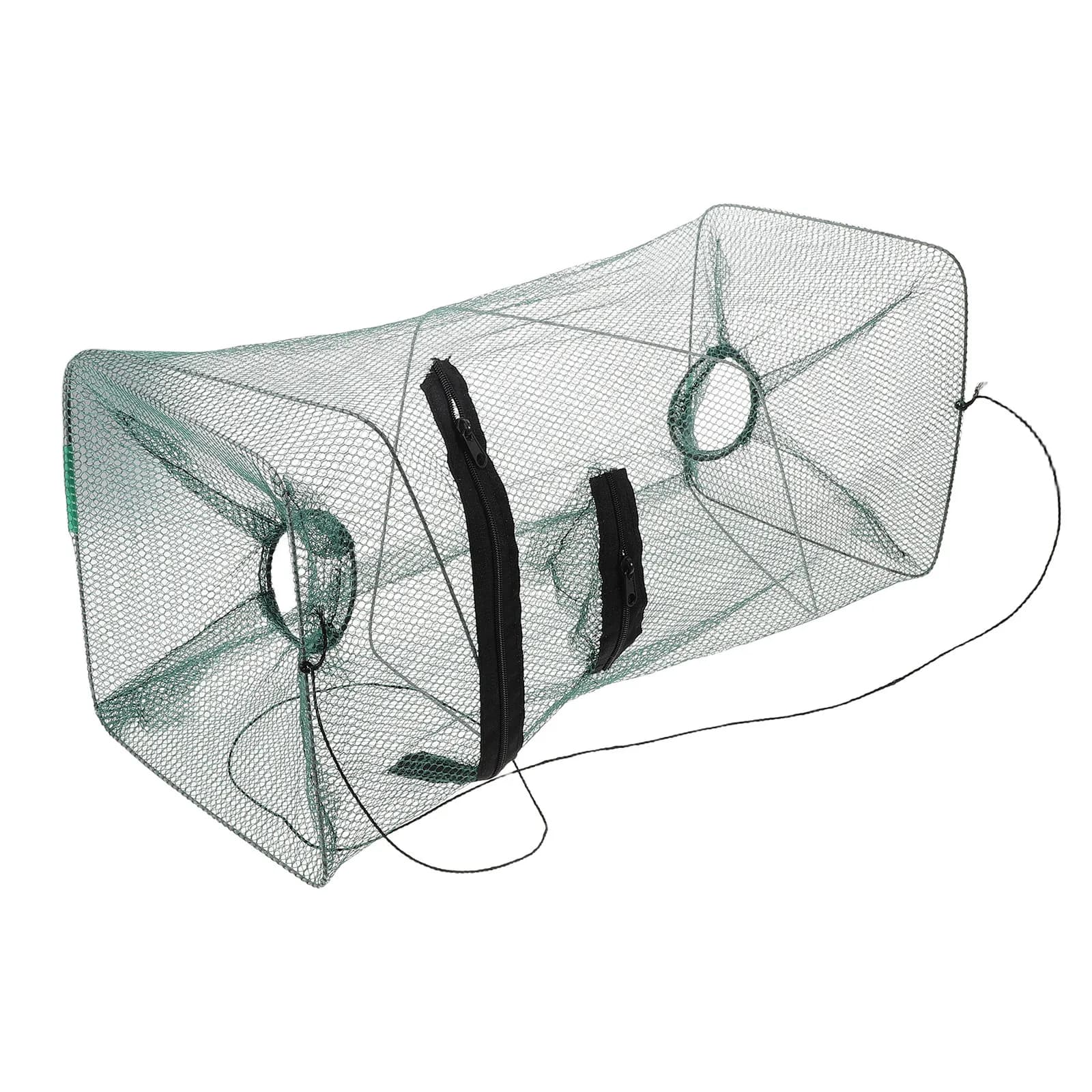 Foldable Shrimp Cage Collapsible Crab Trap Nylon Fishing Net Portable for Lobster Crayfish Shrimp Carp Ocean Lake River Dock