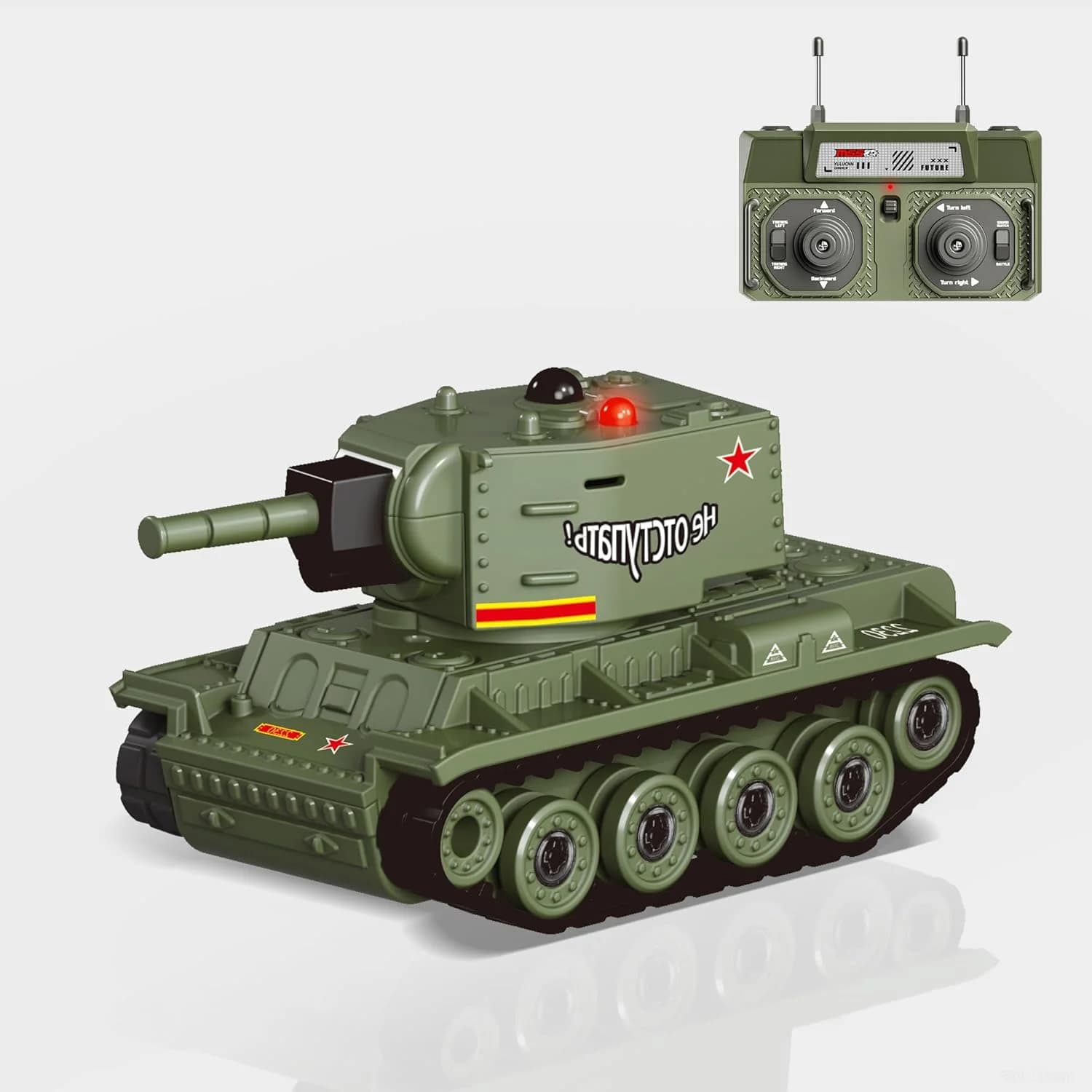 Mini carro armato RC da combattimento a infrarossi 1/64 con telecomando 330 ° Giocattolo da guerra per bambini con torretta rotante, suoni e luci