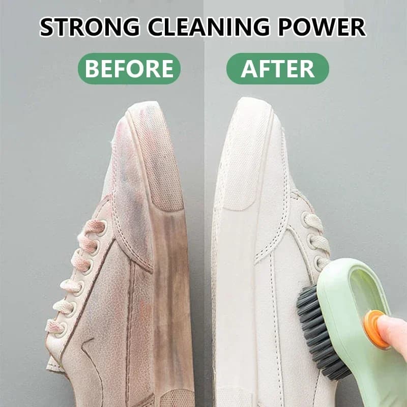 Spazzola per pulizia multifunzionale Spazzola per scarpe liquida a setole morbide Spazzola per vestiti con manico lungo Strumento per la pulizia della casa delle scarpe
