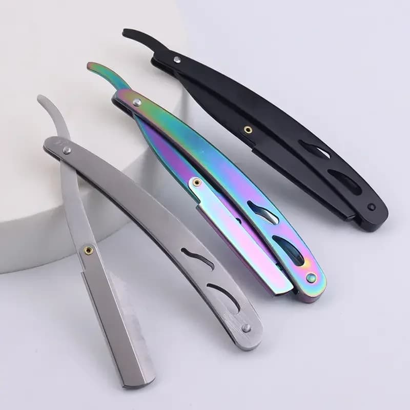 1 pc razor holder for multicolor stainless steel haircuts, durable and fashionable men's beard tool, special for real hair wigs