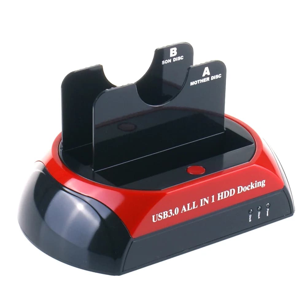 Docking Station USB 2.0 per Adattatore SSD da 2.5 e 3.5 Pollici con Lettore di Schede, Hub USB e Disco Rigido Esterno