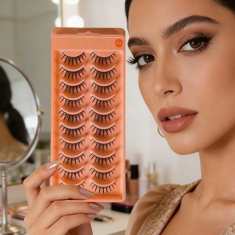 10 Paia Nuovi Ciglia Finte 3D in Visone Morbide e Voluminose Handmade Manga Style Natural Appearance Visone Spesse and Voluminose Eyelashes for Estetic Improvement
