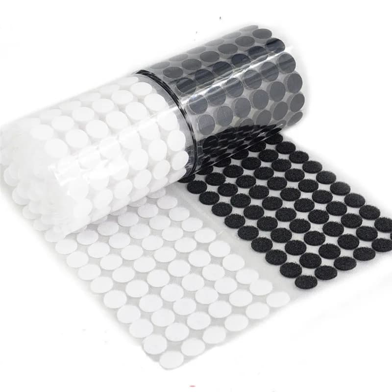 Commercio all'ingrosso 10/15/20mm Nastro di fissaggio Bianco Punti trasparenti Disco adesivo Colla forte Adesivo Monete rotonde Gancio Anello