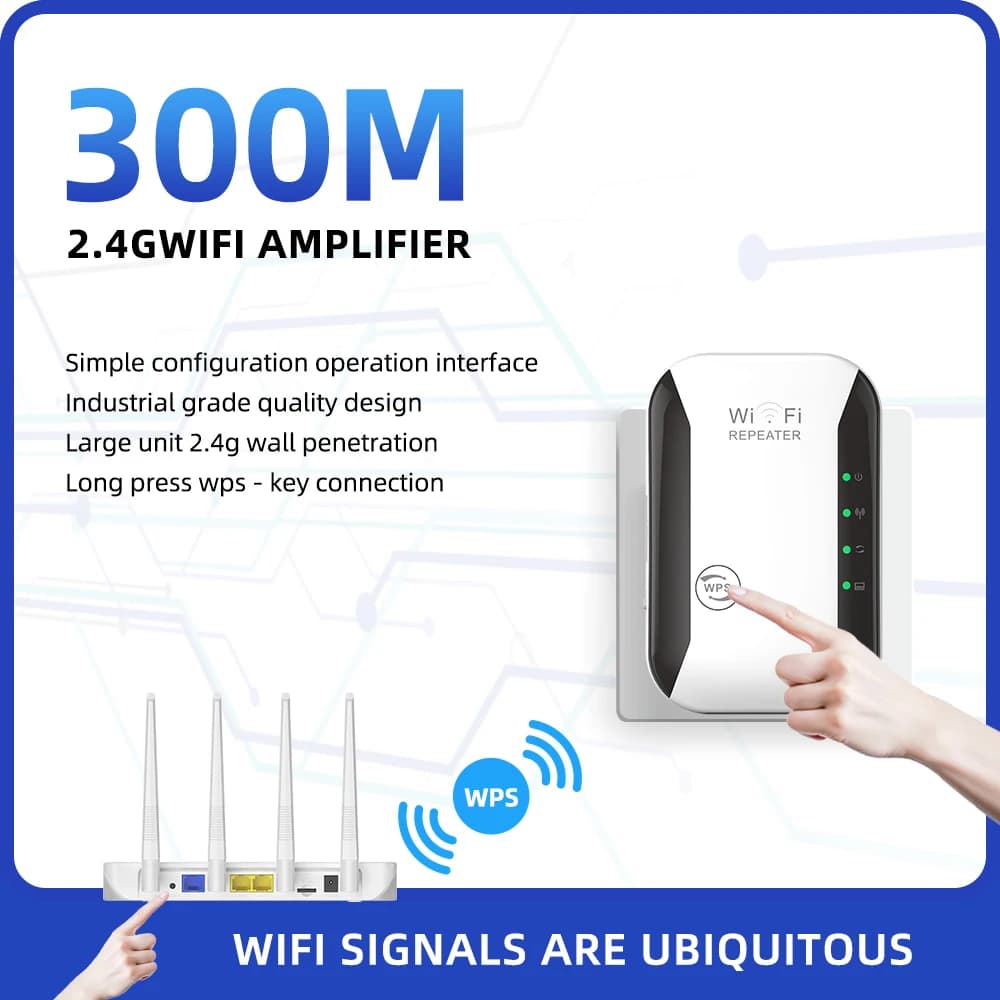 PIX-LINK WR31 N300 Ripetitore WiFi 300Mbps, Router Wireless, Amplificatore di Segnale 2.4G, Estensore di Portata con WPS, Facile Configurazione, Penetrazione Pareti