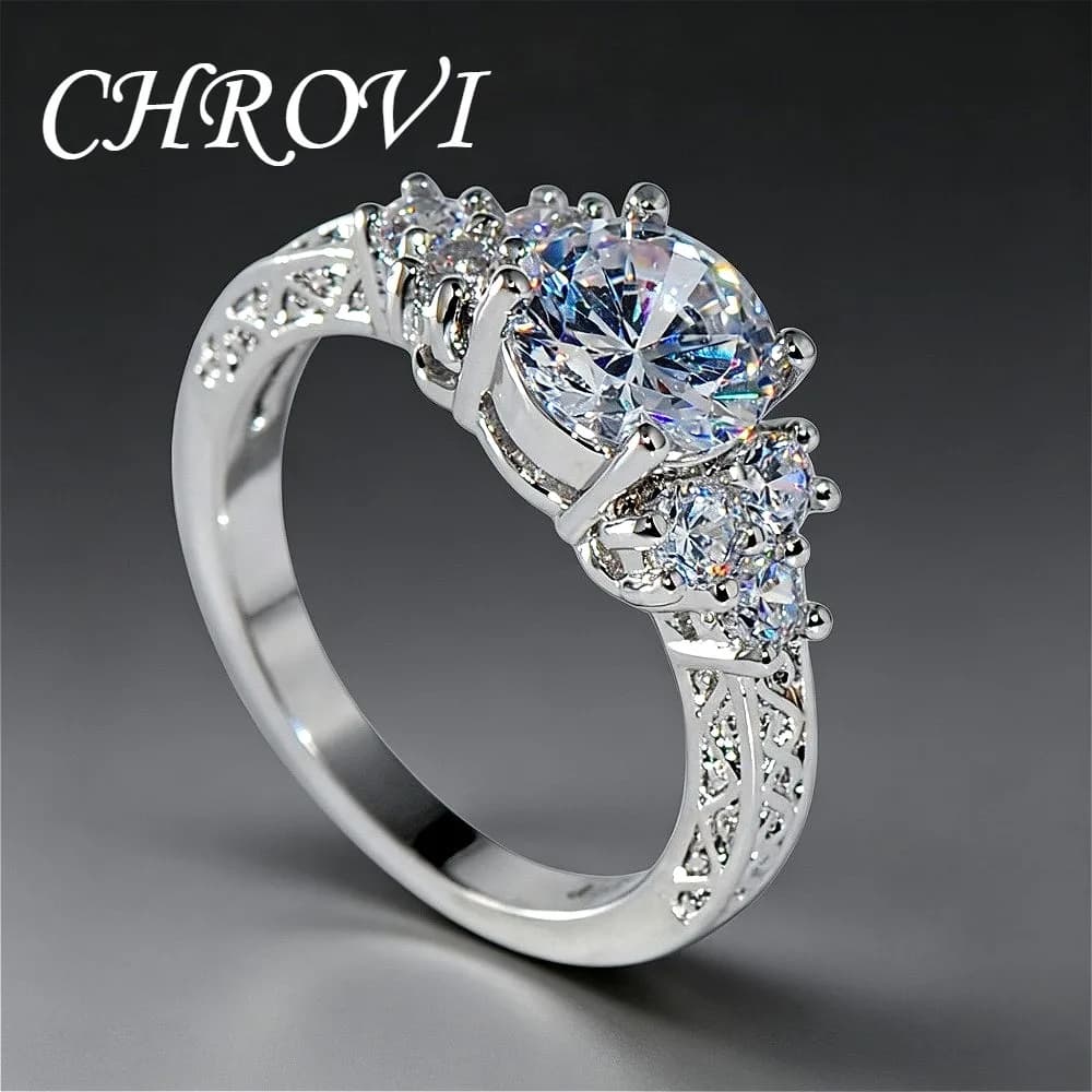 Light Luxury 925 Sterling Silver Crystal Zircon Jewelry, High-End Zircon Engagement Rings, Unisex, Sizes 6/7/8/9/10 Ring