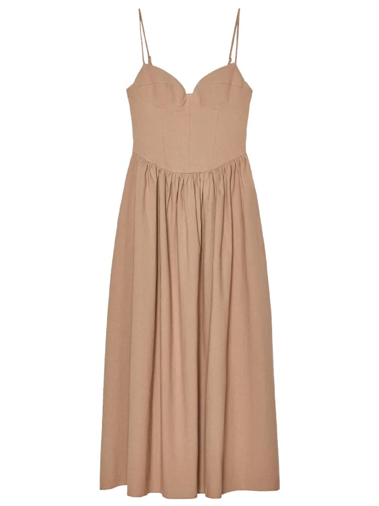 Spring 2026 Sexy Tender Long Heart Collar Strapless Dress Slimming Waist Casual Style Women's Dress Sleeveless Fashion Trend