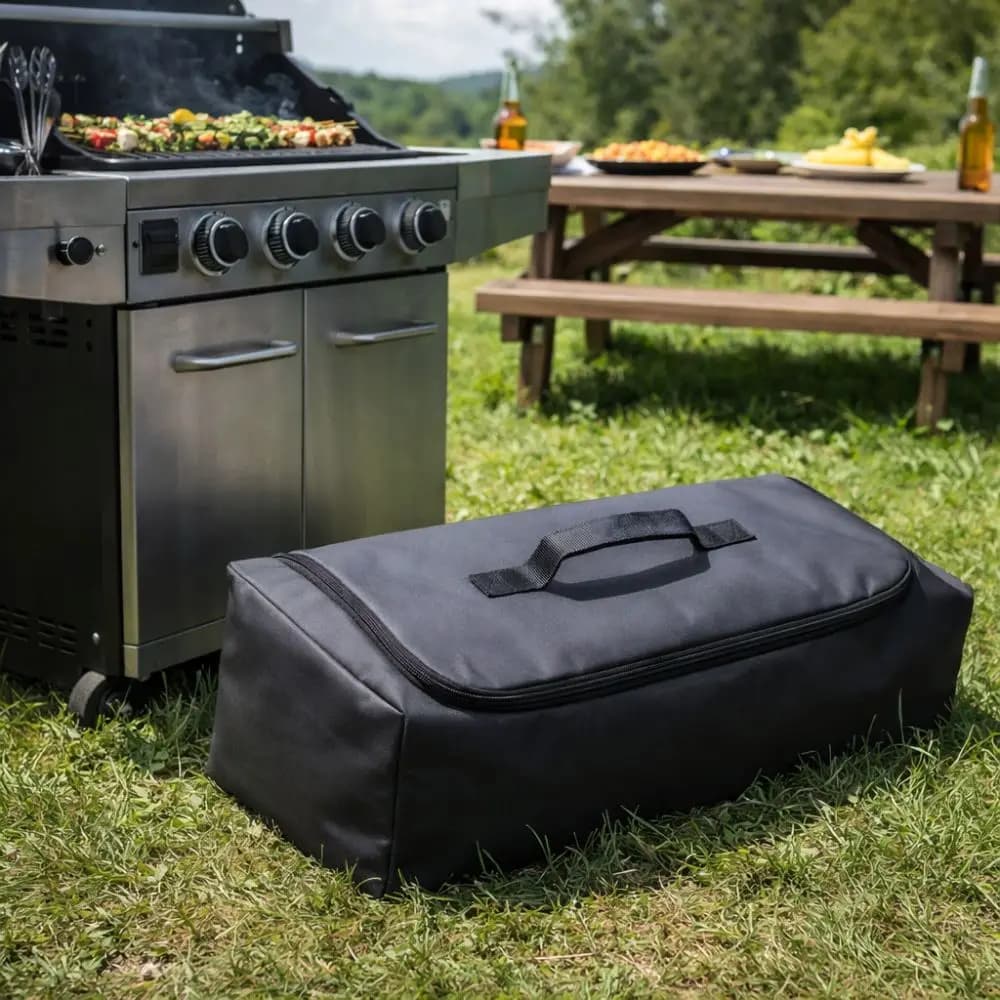 Borsa Termica per Carne in Tessuto Oxford Impermeabile Lavabile Coperta BBQ con Ritenzione del Calore 270 ° Coperta per Affumicatore con Apertura Superiore