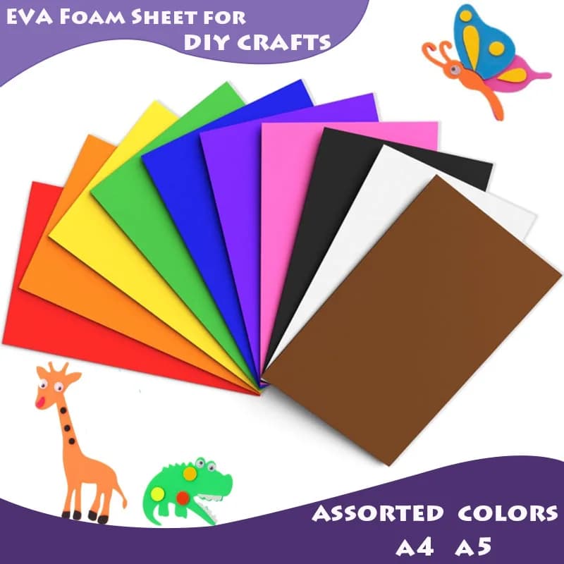 5-10pcs Foam Sheets Craft Eva Color Foam Paper Set for Crafts Project Preschoolers Scrapbooking DIY Handcraft EVA Foam Sheets