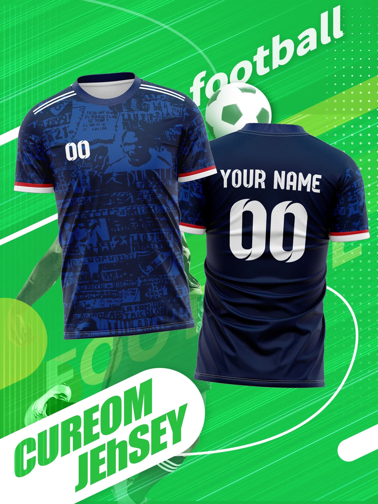 Maglia da Calcio Personalizzata con Immagine, Numero e Nome, Maglietta da Allenatore, Attrezzatura da Allenatore di Calcio con Logo Personalizzato e Traspirante