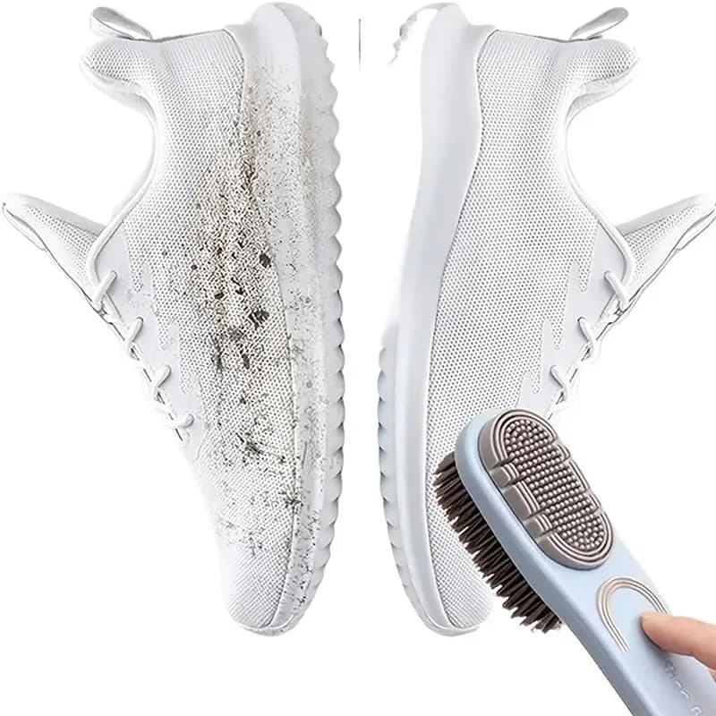 Double‑Sided Silicone Cleaning Shoe Brushes Soft Bristle Shoe Scrubbers for Footwear Garments Household Long‑Handle Wash Tools