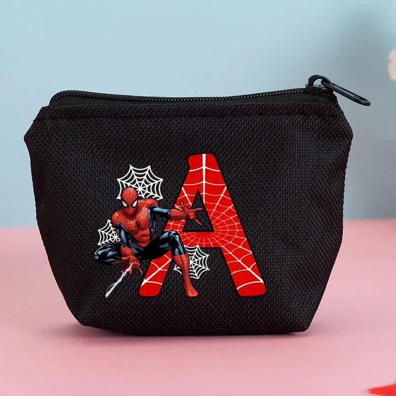 Portamonete Marvel Spiderman, Portafoglio Kawaii a Forma di Cartone Animato, Borsa Portatile per Monete, Mini Portacarte, Organizzatore per Chiavi, Regalo di Compleanno