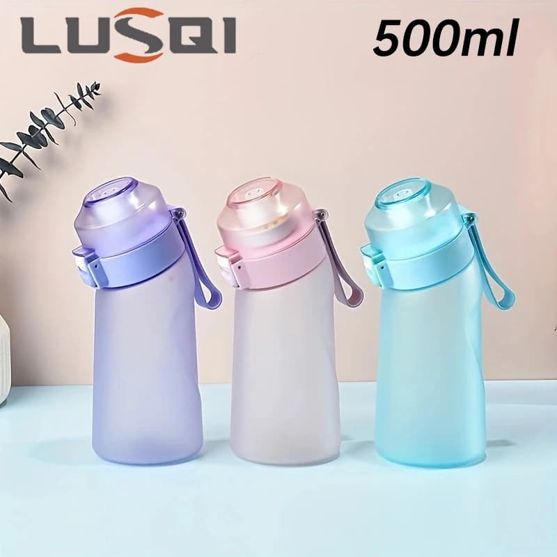 LUSQI borraccia da 500ml portatile trasparente con cannuccia a prova di perdite adatta per viaggi al coperto campeggio sport all'aria aperta escursionismo