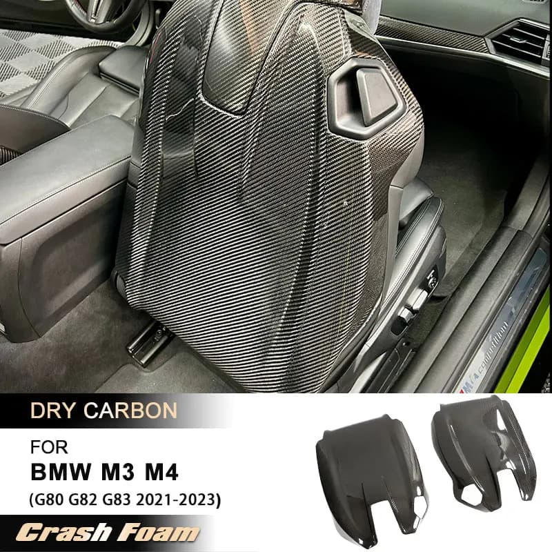 Auto Sedile Interno Posteriore Coperture Trim per BMW G80 M3 G82 G83 M4 G87 M2 2021-2024 Sedile Posteriore Della Copertura Borsette Body Kit Prepreglare Carbonio Secco