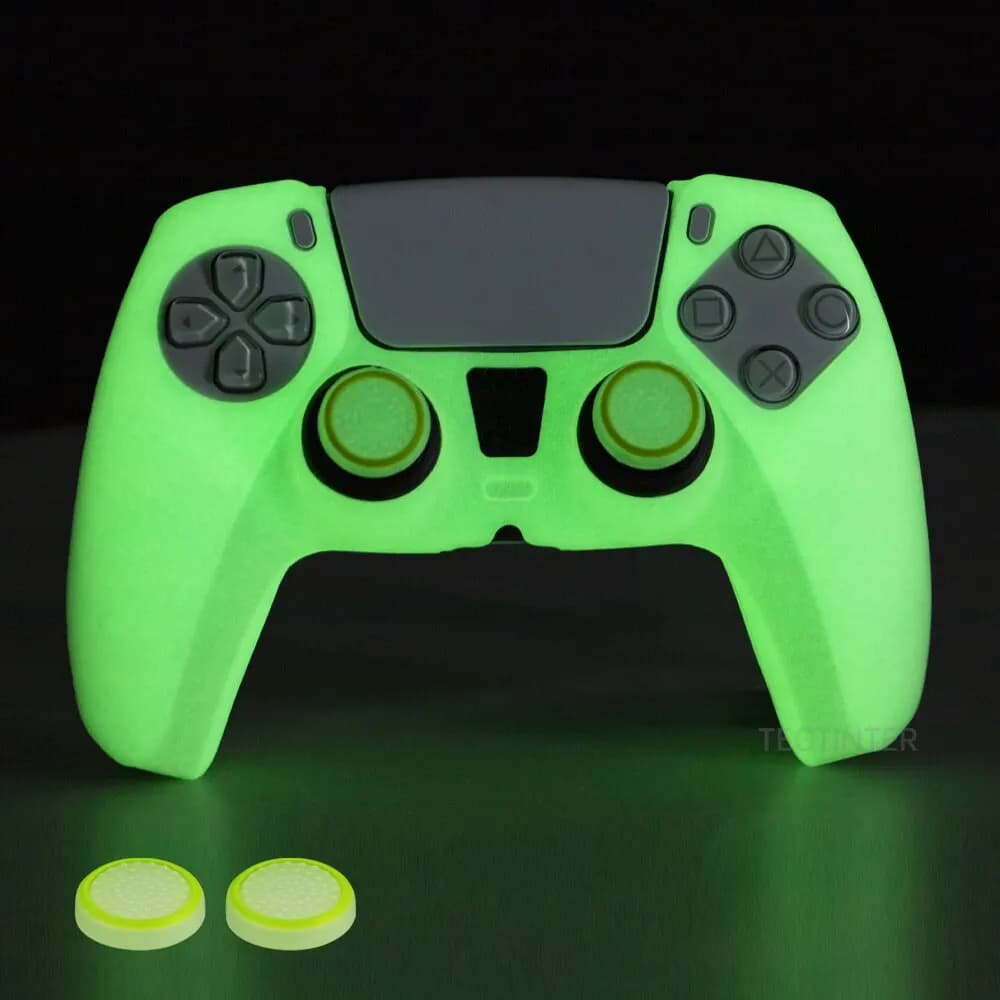 Copertura in silicone luminoso per custodia in gomma per controller PS5 Shell per joystick per gamepad PS5 per accessori PS5 Cappucci per impugnatura per levetta