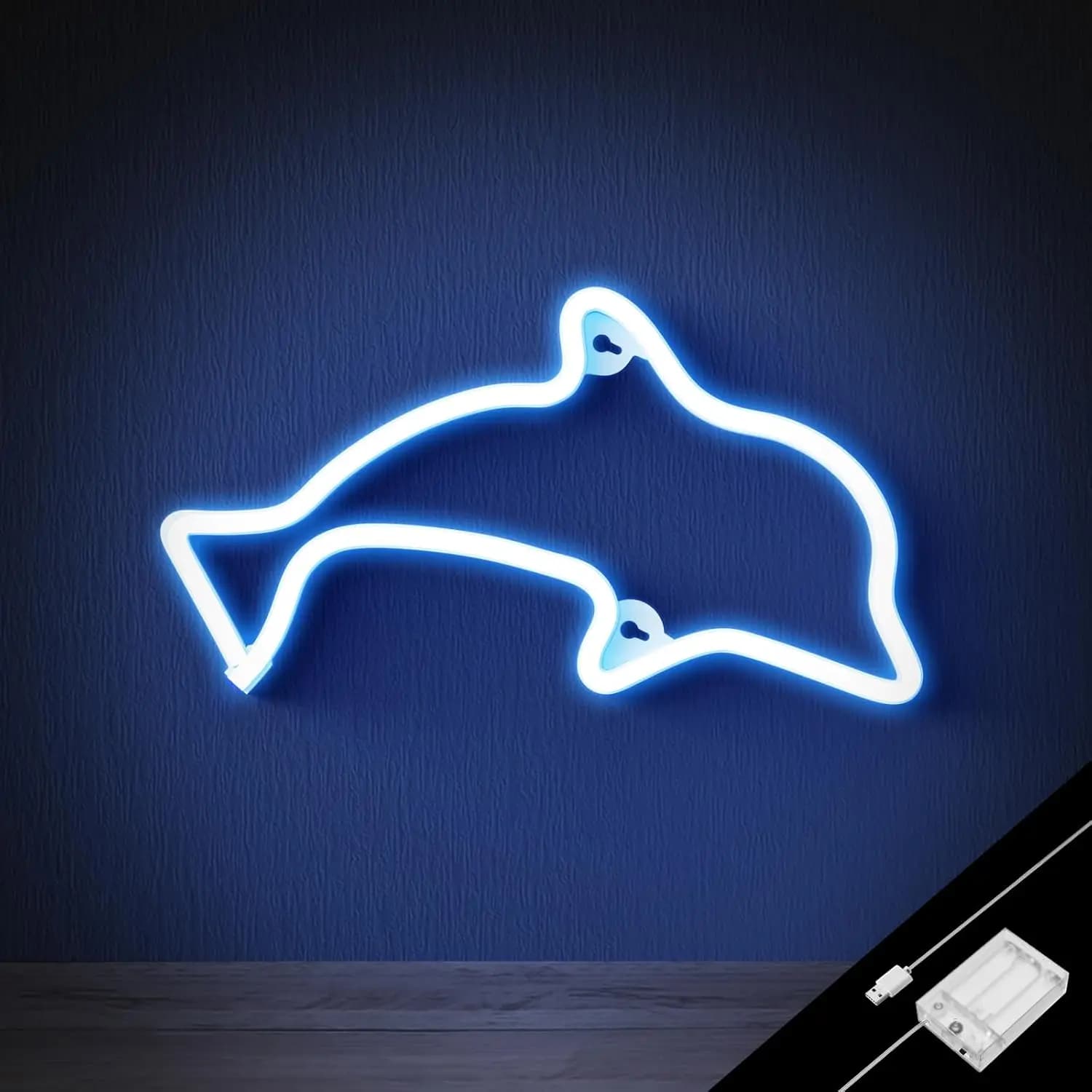 Dolphin Neon Sign USB Powered Neon Lights Signs Dolphin Night Light decorazione nautica Ocean Decor Under The Sea decorazioni per feste