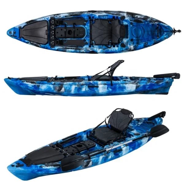 Kayak da Pesca LSF Monoposto 10FT in Plastica LLDPE con Accessori, Pagaia e Sedile