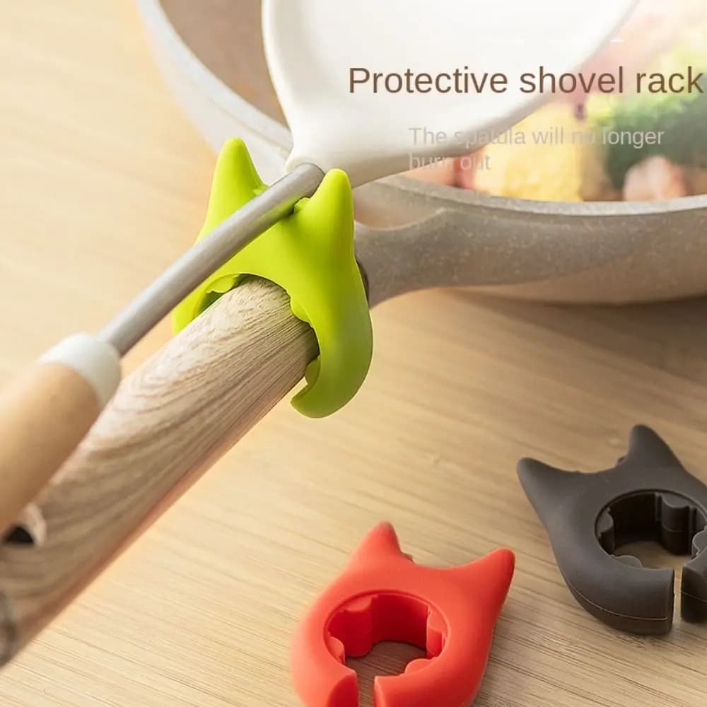 Morsetto antigraffio con Clip laterale in Silicone multifunzionale pinze per ganci per cucchiaio laterale per padella supporto per paletta scaffale per spatola