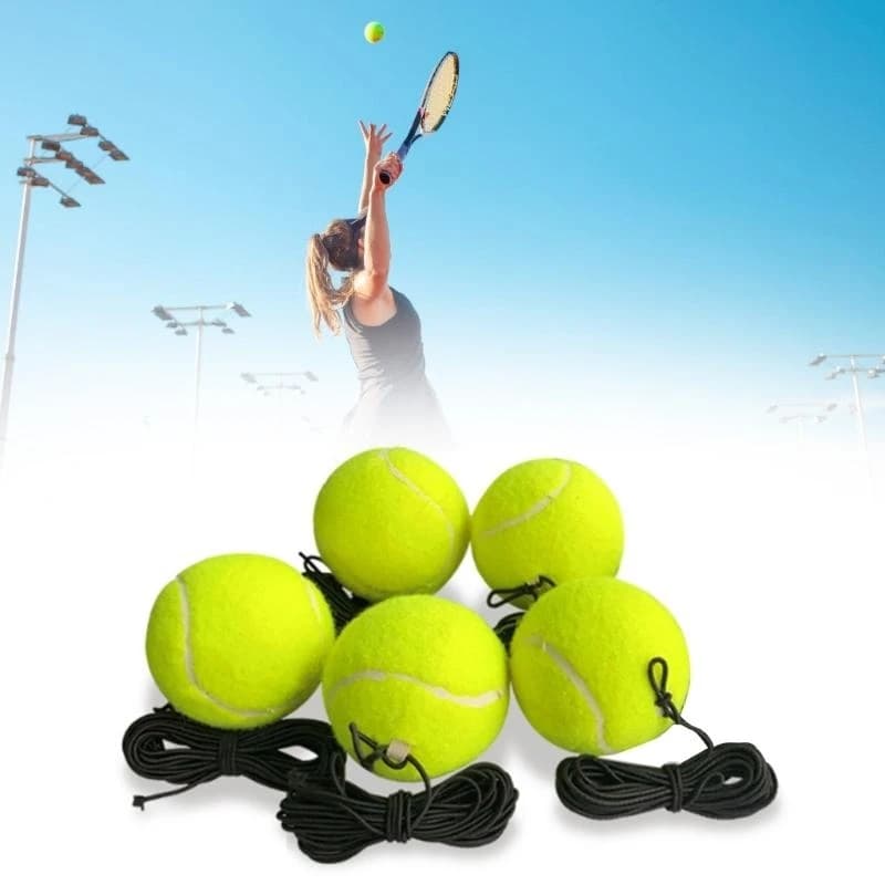 Q39E 5 pz Palline da Allenamento per Tennis con Corda Elastica Palline per Allenatore da Tennis Rimbalzi Palline per Pratica