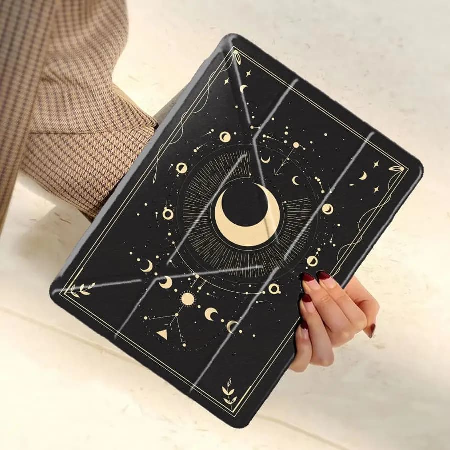 Moon Phase Art Holder Cover Tablet Case For iPad Pro 2025 Pro 11th 10th 9th 8th 7th 12.9inch Mini 6 7 Air 4 5 M3 M2 M4 11inch
